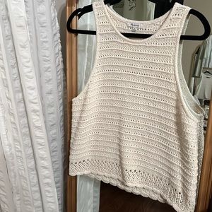 NWOT Madewell Kellen Crocheted Sweater Tank in cream XL